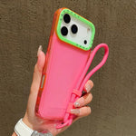 เคสโทรศัพท์ TPU โปร่งใสกรอบเลนส์สีตัดกันพร้อมสายคล้อง สำหรับ iPhone 17 Pro Max, สำหรับ iPhone 17 Pro