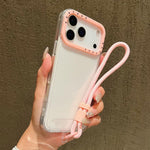 เคสโทรศัพท์ TPU โปร่งใสกรอบเลนส์สีตัดกันพร้อมสายคล้อง สำหรับ iPhone 17 Pro Max, สำหรับ iPhone 17 Pro