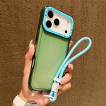 เคสโทรศัพท์ TPU โปร่งใสกรอบเลนส์สีตัดกันพร้อมสายคล้อง สำหรับ iPhone 17 Pro Max, สำหรับ iPhone 17 Pro