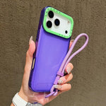 เคสโทรศัพท์ TPU โปร่งใสกรอบเลนส์สีตัดกันพร้อมสายคล้อง สำหรับ iPhone 17 Pro Max, สำหรับ iPhone 17 Pro