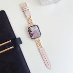 สายรัดนาฬิกาหนังผสมโลหะโซ่ผ้ายีนส์ xDfind สำหรับ Apple Watch ขนาด 42 / 44 / 45 / 46 / 49 มม., สำหรับ Apple Watch ขนาด 38 / 40 / 41 / S10 42 มม.
