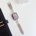 สายรัดนาฬิกาหนังผสมโลหะโซ่ผ้ายีนส์ xDfind สำหรับ Apple Watch ขนาด 42 / 44 / 45 / 46 / 49 มม., สำหรับ Apple Watch ขนาด 38 / 40 / 41 / S10 42 มม.
