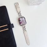 สายรัดนาฬิกาหนังผสมโลหะโซ่ผ้ายีนส์ xDfind สำหรับ Apple Watch ขนาด 42 / 44 / 45 / 46 / 49 มม., สำหรับ Apple Watch ขนาด 38 / 40 / 41 / S10 42 มม.
