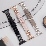 สายรัดนาฬิกาหนังผสมโลหะโซ่ผ้ายีนส์ xDfind สำหรับ Apple Watch ขนาด 42 / 44 / 45 / 46 / 49 มม., สำหรับ Apple Watch ขนาด 38 / 40 / 41 / S10 42 มม.