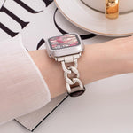 สายรัดนาฬิกาหนังผสมโลหะโซ่ผ้ายีนส์ xDfind สำหรับ Apple Watch ขนาด 42 / 44 / 45 / 46 / 49 มม., สำหรับ Apple Watch ขนาด 38 / 40 / 41 / S10 42 มม.