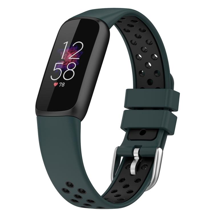 xDfind Breathable Holes Two-color Silicone Watch Band, For Fitbit Luxe