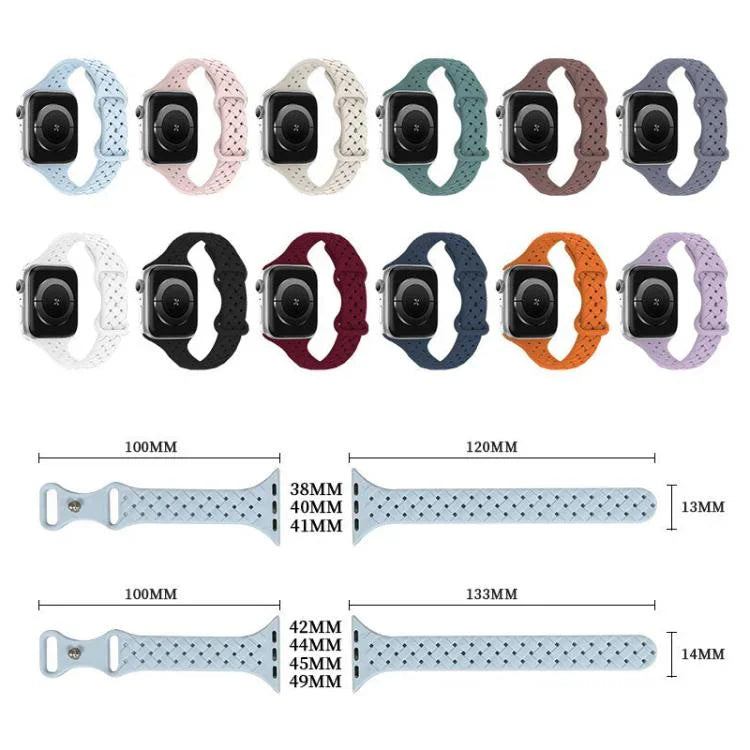 สายรัดนาฬิกาซิลิโคนถักหัวเข็มขัดผีเสื้อ xDfind สำหรับ Apple Watch ขนาด 42 / 44 / 45 / 46 / 49 มม., สำหรับ Apple Watch ขนาด 38 / 40 / 41 / S10 42 มม.