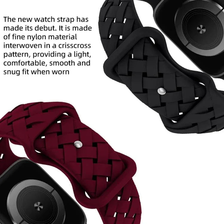สายรัดนาฬิกาซิลิโคนถักหัวเข็มขัดผีเสื้อ xDfind สำหรับ Apple Watch ขนาด 42 / 44 / 45 / 46 / 49 มม., สำหรับ Apple Watch ขนาด 38 / 40 / 41 / S10 42 มม.