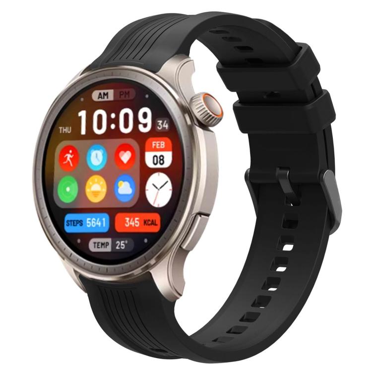 xDfind Black Buckle Silicone Watch Band, For Amazfit Balance