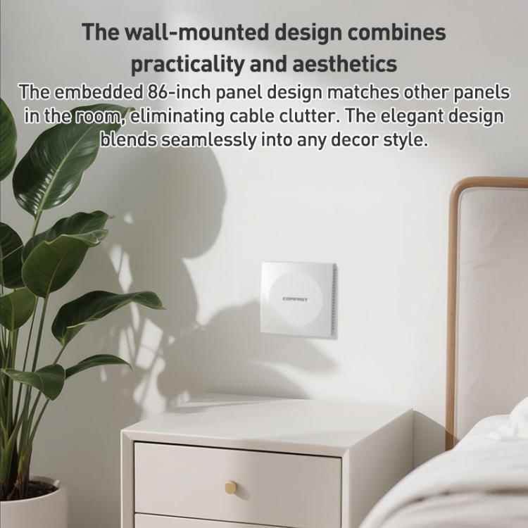 COMFAST CF-E593AX 3000Mbps Dual-Band WiFi6 In-Wall AP, CF-E593AX