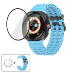 สายซิลิโคน Marine Double Buckle พร้อมฟิล์มโค้ง 3D สำหรับ Samsung Galaxy Watch Ultra 2025, สำหรับ Samsung Galaxy Watch Ultra 47mm