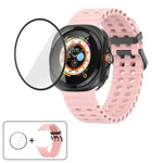 สายซิลิโคน Marine Double Buckle พร้อมฟิล์มโค้ง 3D สำหรับ Samsung Galaxy Watch Ultra 2025, สำหรับ Samsung Galaxy Watch Ultra 47mm