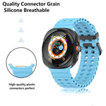 สายซิลิโคน Marine Double Buckle พร้อมฟิล์มโค้ง 3D สำหรับ Samsung Galaxy Watch Ultra 2025, สำหรับ Samsung Galaxy Watch Ultra 47mm