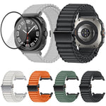 สายไนลอน Marine Loop พร้อมฟิล์มโค้ง 3D สำหรับ Samsung Galaxy Watch Ultra 2025, สำหรับ Samsung Galaxy Watch Ultra 47mm