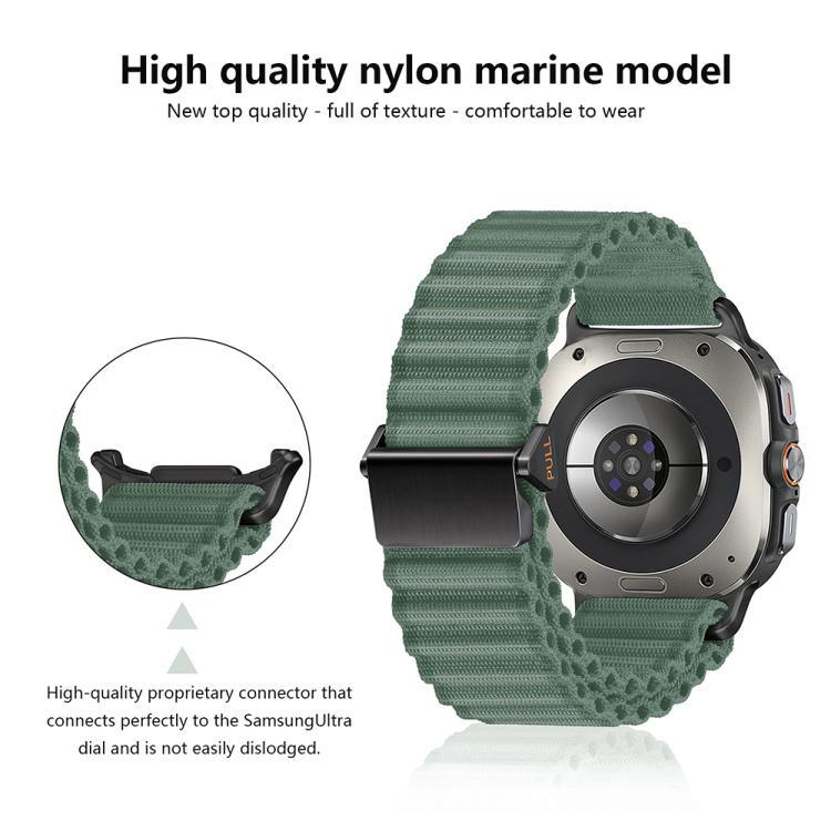 สายไนลอน Marine Loop พร้อมฟิล์มโค้ง 3D สำหรับ Samsung Galaxy Watch Ultra 2025, สำหรับ Samsung Galaxy Watch Ultra 47mm