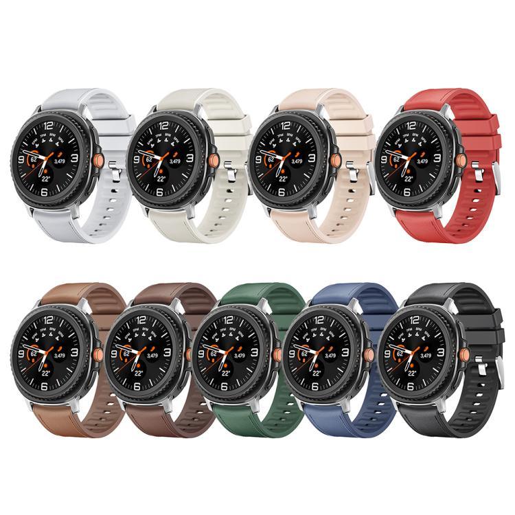 สายหนังซิลิโคนพร้อมฟิล์มโค้ง 3D สำหรับ Samsung Galaxy Watch8 Classic 46mm, สำหรับ Samsung Galaxy Watch8 44mm, สำหรับ Samsung Galaxy Watch8 40mm