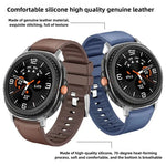 สายหนังซิลิโคนพร้อมฟิล์มโค้ง 3D สำหรับ Samsung Galaxy Watch8 Classic 46mm, สำหรับ Samsung Galaxy Watch8 44mm, สำหรับ Samsung Galaxy Watch8 40mm