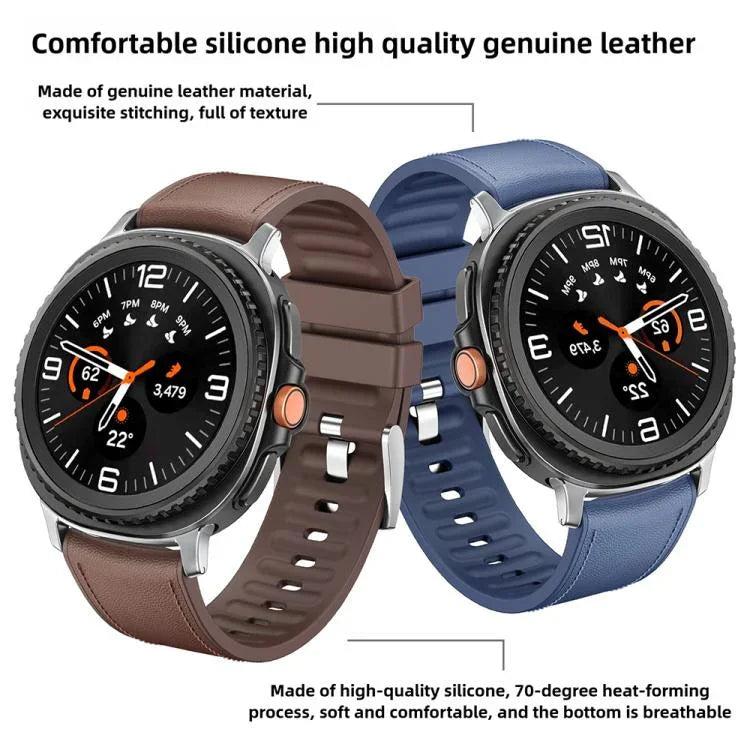 สายหนังซิลิโคนพร้อมฟิล์มโค้ง 3D สำหรับ Samsung Galaxy Watch8 Classic 46mm, สำหรับ Samsung Galaxy Watch8 44mm, สำหรับ Samsung Galaxy Watch8 40mm