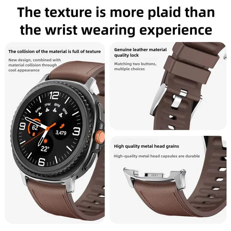 สายหนังซิลิโคนพร้อมฟิล์มโค้ง 3D สำหรับ Samsung Galaxy Watch8 Classic 46mm, สำหรับ Samsung Galaxy Watch8 44mm, สำหรับ Samsung Galaxy Watch8 40mm