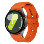 สายซิลิโคนเย็บลายคลื่นพร้อมฟิล์มโค้ง 3D, สำหรับ Samsung Galaxy Watch FE 40mm, สำหรับ Samsung Galaxy Watch7 44mm, สำหรับ Samsung Galaxy Watch7 40mm, สำหรับ Samsung Galaxy Watch6 Classic 47mm