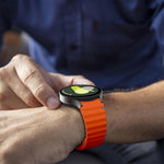 สายซิลิโคนเย็บลายคลื่นพร้อมฟิล์มโค้ง 3D, สำหรับ Samsung Galaxy Watch6 44mm, สำหรับ Samsung Galaxy Watch6 40mm, สำหรับ Samsung Galaxy Watch6 Classic 43mm, สำหรับ Samsung Galaxy Watch5 44mm