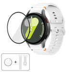 สายซิลิโคนเย็บลายคลื่นพร้อมฟิล์มโค้ง 3D สำหรับ Samsung Galaxy Watch4 Classic 46mm, สำหรับ Samsung Galaxy Watch4 Classic 42mm, สำหรับ Samsung Galaxy Watch5 Active 40mm, สำหรับ Samsung Galaxy Watch5 Active 44mm
