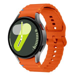 สายซิลิโคนเย็บลายคลื่นพร้อมฟิล์มโค้ง 3D สำหรับ Samsung Galaxy Watch4 Active 40mm, สำหรับ Samsung Galaxy Watch4 Active 44mm