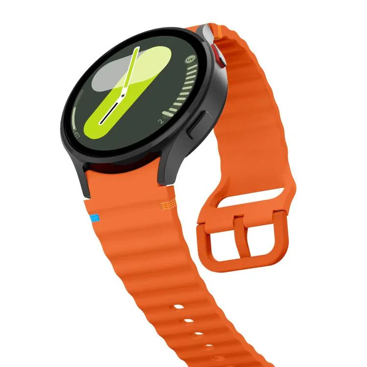 สายซิลิโคนเย็บลายคลื่นพร้อมฟิล์มโค้ง 3D สำหรับ Samsung Galaxy Watch4 Active 40mm, สำหรับ Samsung Galaxy Watch4 Active 44mm