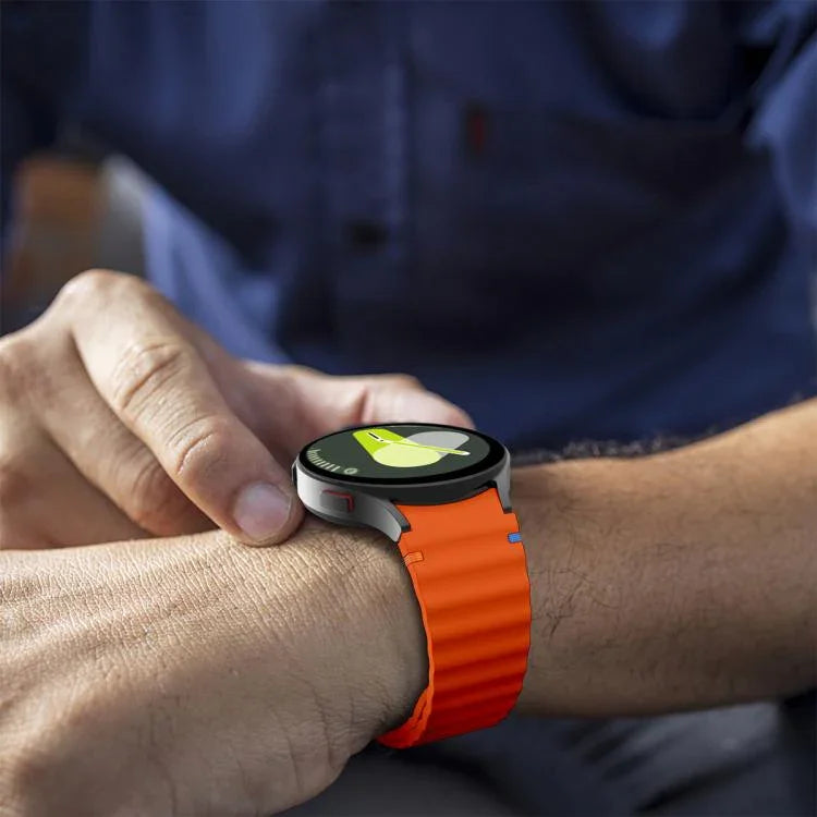 สายซิลิโคนเย็บลายคลื่นพร้อมฟิล์มโค้ง 3D สำหรับ Samsung Galaxy Watch4 Active 40mm, สำหรับ Samsung Galaxy Watch4 Active 44mm