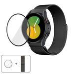 สายรัดนาฬิกาเหล็กสแตนเลสแม่เหล็กมิลานีสพร้อมฟิล์มโค้ง 3D สำหรับ Samsung Galaxy Watch FE 40mm, สำหรับ Samsung Galaxy Watch7 44mm, สำหรับ Samsung Galaxy Watch7 40mm, สำหรับ Samsung Galaxy Watch6 Classic 47mm, สำหรับ Samsung Galaxy Watch6 44mm