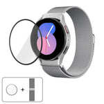 สายรัดนาฬิกาเหล็กสแตนเลสแม่เหล็กมิลานีสพร้อมฟิล์มโค้ง 3D สำหรับ Samsung Galaxy Watch6 Classic 43mm, สำหรับ Samsung Galaxy Watch5 44mm, สำหรับ Samsung Galaxy Watch5 Pro 45mm, สำหรับ Samsung Galaxy Watch5 40mm, สำหรับ Samsung Galaxy Watch4 44mm