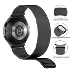 สายรัดนาฬิกาเหล็กสแตนเลสแม่เหล็กมิลานีสพร้อมฟิล์มโค้ง 3D สำหรับ Samsung Galaxy Watch6 Classic 43mm, สำหรับ Samsung Galaxy Watch5 44mm, สำหรับ Samsung Galaxy Watch5 Pro 45mm, สำหรับ Samsung Galaxy Watch5 40mm, สำหรับ Samsung Galaxy Watch4 44mm