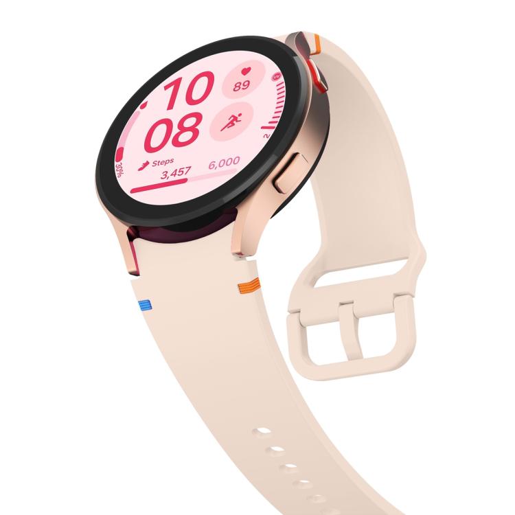 สายซิลิโคนเย็บลายเรียบพร้อมฟิล์มโค้ง 3D, สำหรับ Samsung Galaxy Watch FE 40mm, สำหรับ Samsung Galaxy Watch7 44mm, สำหรับ Samsung Galaxy Watch7 40mm, สำหรับ Samsung Galaxy Watch6 Classic 47mm