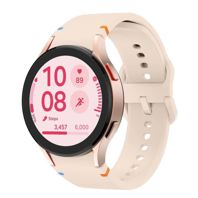 สายซิลิโคนเย็บเรียบพร้อมฟิล์มโค้ง 3D สำหรับ Samsung Galaxy Watch4 Active 40mm, สำหรับ Samsung Galaxy Watch4 Active 44mm