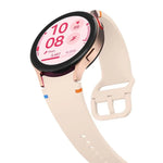สายซิลิโคนเย็บเรียบพร้อมฟิล์มโค้ง 3D สำหรับ Samsung Galaxy Watch4 Active 40mm, สำหรับ Samsung Galaxy Watch4 Active 44mm