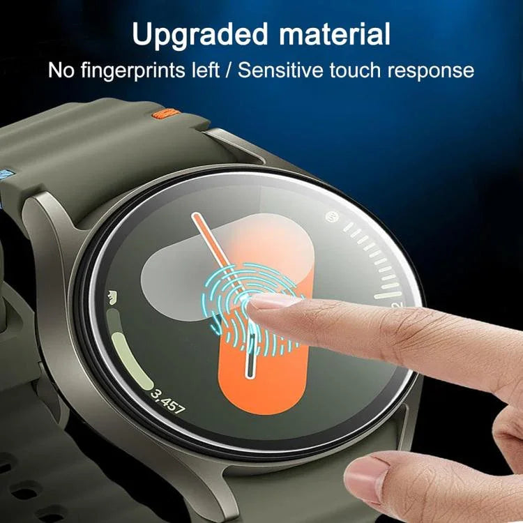 สายซิลิโคนเย็บเรียบพร้อมฟิล์มโค้ง 3D สำหรับ Samsung Galaxy Watch4 Active 40mm, สำหรับ Samsung Galaxy Watch4 Active 44mm