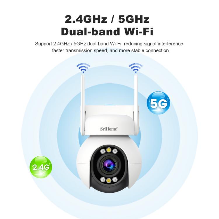 Srihome SH051 กล้อง PTZ ความละเอียด 4MP ซูมออปติคอล 5 เท่า HD, SH051