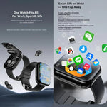 T1 TWS Headphones Smart Watch, 1.8 inch Square Screen, Support Bluetooth Call / Heart Rate