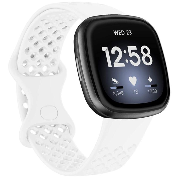 xDfind Breathable Holes Solid Color Silicone Watch Band For Fitbit Versa 3 / Sense, S, L