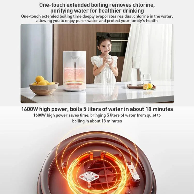 ขวดเก็บความร้อนไฟฟ้าอัจฉริยะ Xiaomi Mijia ของแท้ 5L 1600W ปลั๊ก CN ขวดเก็บความร้อนไฟฟ้า 5L