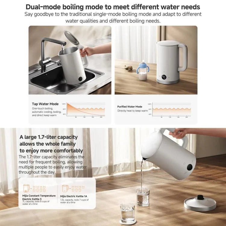 กาต้มน้ำไฟฟ้าอุณหภูมิคงที่ Xiaomi Mijia 1.7L 1800W 3 ของแท้ ปลั๊ก CN