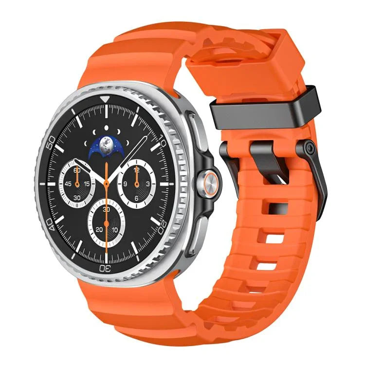 สายรัดนาฬิกาซิลิโคนหัวเข็มขัดสีดำ Wild Path สำหรับ Samsung Galaxy Watch8 / Watch8 Classic