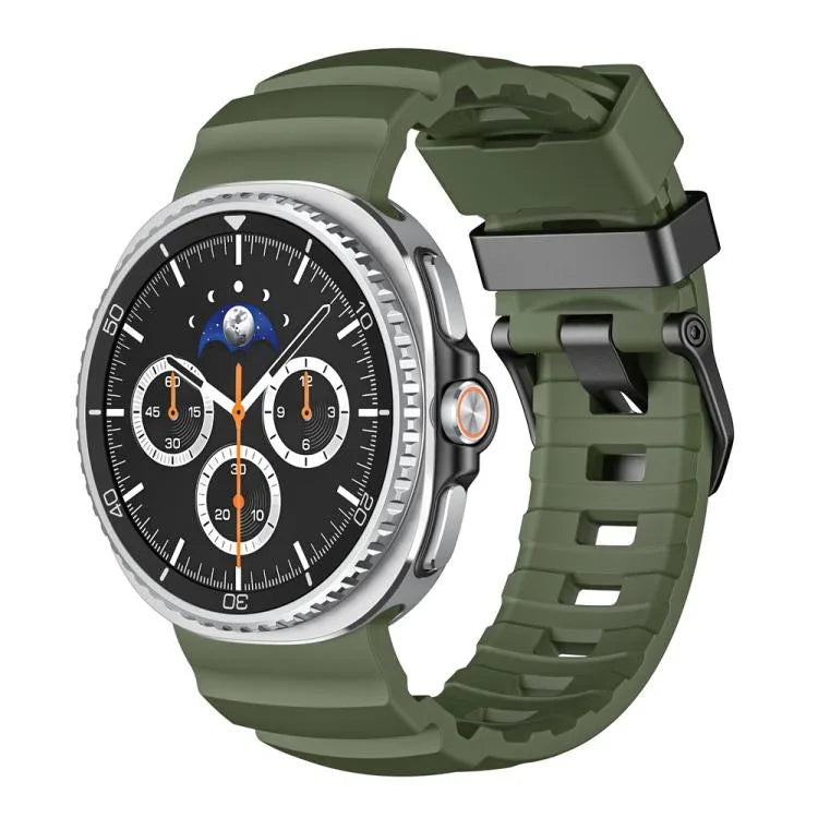 สายรัดนาฬิกาซิลิโคนหัวเข็มขัดสีดำ Wild Path สำหรับ Samsung Galaxy Watch8 / Watch8 Classic