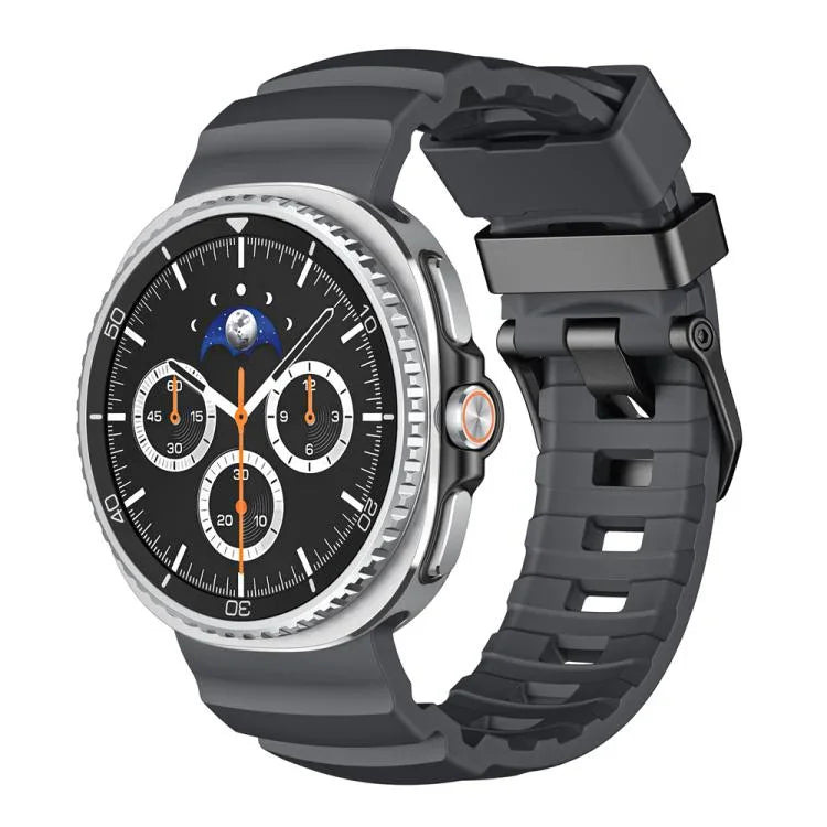 สายรัดนาฬิกาซิลิโคนหัวเข็มขัดสีดำ Wild Path สำหรับ Samsung Galaxy Watch8 / Watch8 Classic