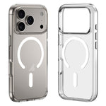 เคสโทรศัพท์ไฮบริด PC TPU ปุ่มโลหะ ZGA Magsafe โปร่งใส สำหรับ iPhone 17 Pro Max, สำหรับ iPhone 17 Pro, สำหรับ iPhone 17