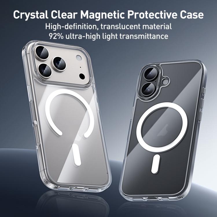 เคสโทรศัพท์ไฮบริด PC TPU ปุ่มโลหะ ZGA Magsafe โปร่งใส สำหรับ iPhone 17 Pro Max, สำหรับ iPhone 17 Pro, สำหรับ iPhone 17