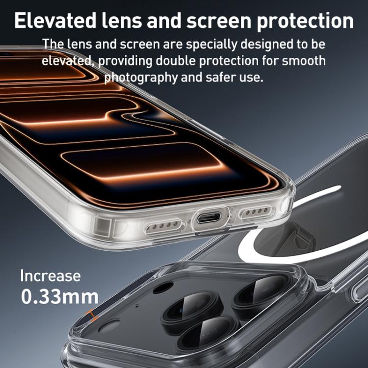 เคสโทรศัพท์ไฮบริด PC TPU ปุ่มโลหะ ZGA Magsafe โปร่งใส สำหรับ iPhone 17 Pro Max, สำหรับ iPhone 17 Pro, สำหรับ iPhone 17