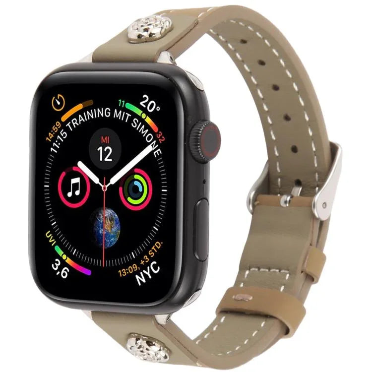 สายรัดนาฬิกาหนังไมโครไฟเบอร์สัมผัสนุ่ม Rivet Camellia สำหรับ Apple Watch 46mm / 49mm / 45mm / 44mm, สำหรับ Apple Watch 42mm / 41mm / 40mm / 38mm