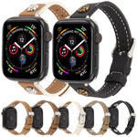 สายรัดนาฬิกาหนังไมโครไฟเบอร์สัมผัสนุ่ม Rivet Camellia สำหรับ Apple Watch 46mm / 49mm / 45mm / 44mm, สำหรับ Apple Watch 42mm / 41mm / 40mm / 38mm