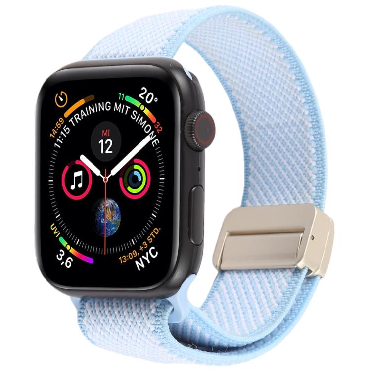 สายรัดนาฬิกาไนลอนยืดหยุ่นสองสีทวิลพร้อมหัวเข็มขัดแม่เหล็ก สำหรับ Apple Watch 46mm / 49mm / 45mm / 44mm, สำหรับ Apple Watch 42mm / 41mm / 40mm / 38mm